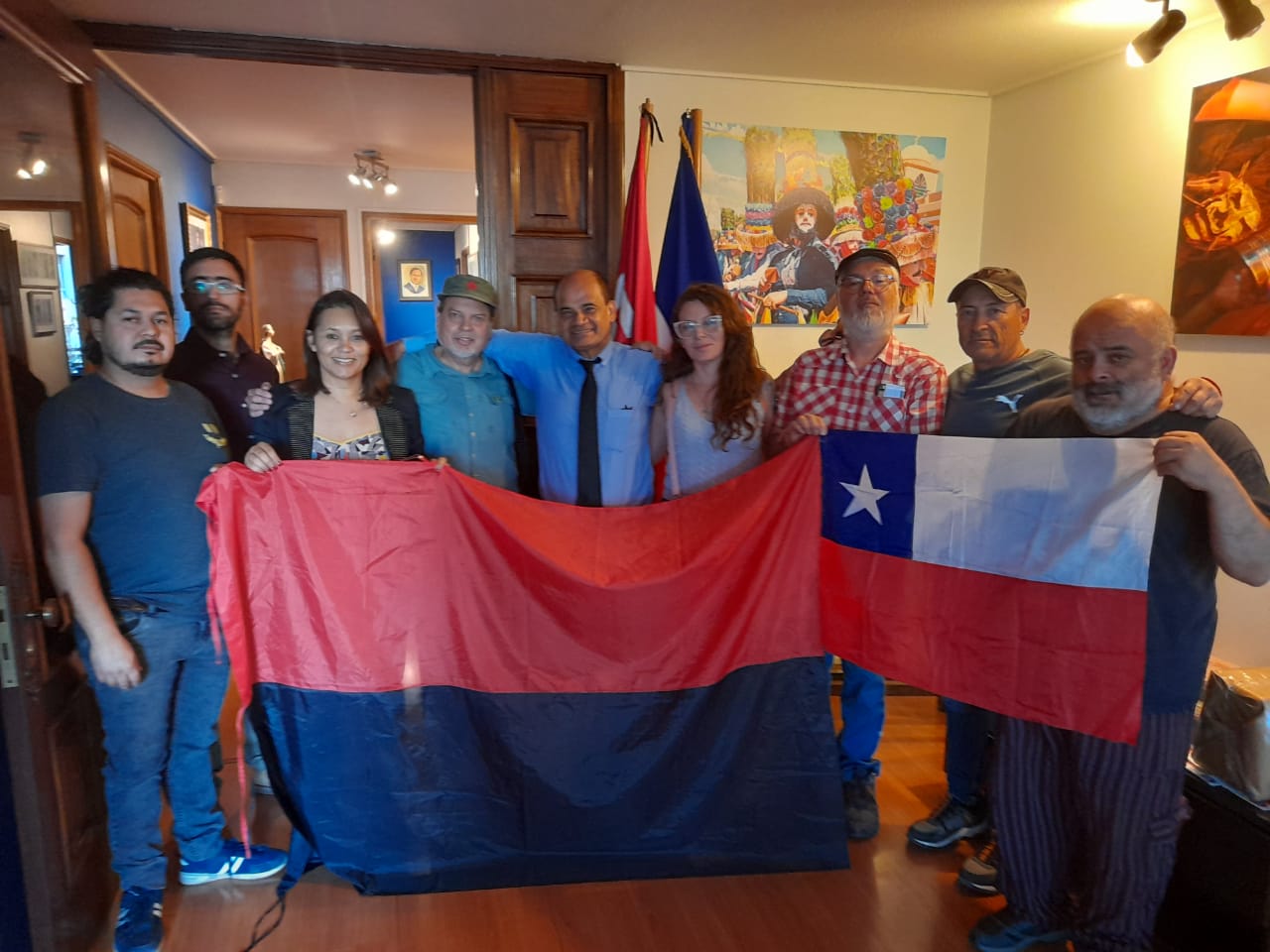 Colectivo Francisco Bilbao, organizaciones políticas y sociales se reúnen con nuevo Embajador de Nicaragua en Chile